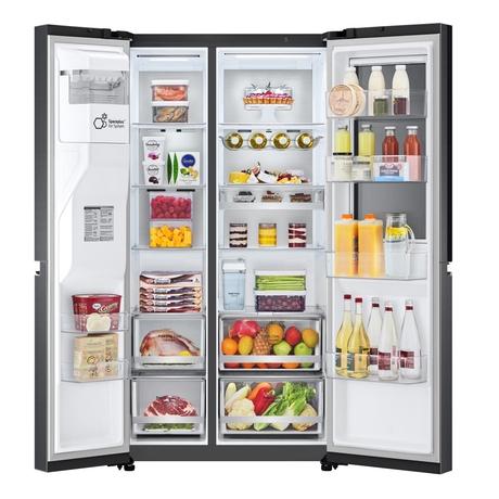 LG 630 L 3 Star Frost Free Side by Side Refrigerator, Matt Black, X257AMC3-5