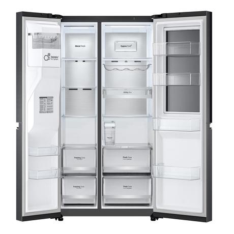 LG 630 L 3 Star Frost Free Side by Side Refrigerator, Matt Black, X257AMC3-6