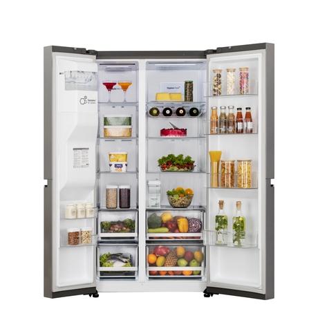 LG 630 L 3 Star Frost Free Side by Side Refrigerator, Shiny Steel, L257CPZ3-6