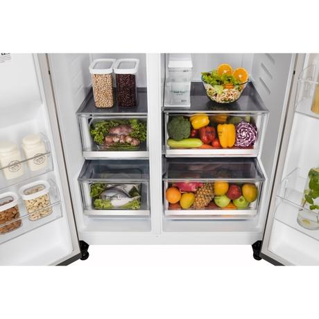 LG 630 L 3 Star Frost Free Side by Side Refrigerator, Shiny Steel, L257CPZ3-9