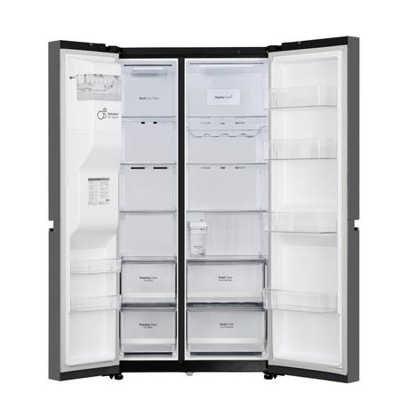 LG 630 L 3 Star Frost Free Side by Side Refrigerator, Matt Black, L257CMC3-5