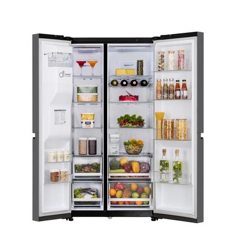 LG 630 L 3 Star Frost Free Side by Side Refrigerator, Matt Black, L257CMC3-6