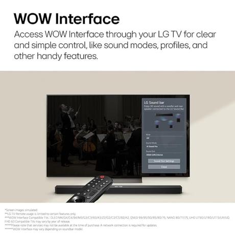 LG Soundbar S65TR, 5.1 Ch, 600 W Powerful Surround Sound with Wireless Subwoofer and Rear Speaker, Dolby Digital-1