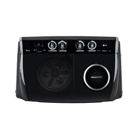 LG 11.5 kg Semi Automatic Top Load Washing Machine, Roller Jet Pulsator + Soak, Black, P115ASLAZ-8