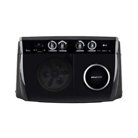 LG 8.5 kg Semi Automatic, Roller Jet Pulsator + Soak, Wind Jet Dry, 3+1 Wash Programs, Lint collector, Black (P8535SLMZ)-7