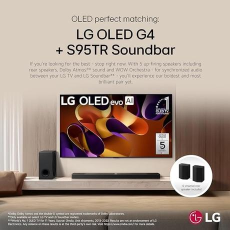 LG S95TR 9.1.5 Channel Soundbar with Rear Surround Speakers, Dolby Atmos, Wow Orchestra, WOWCAST Built-in with Wireless Dolby Atmos, Wireless Subwoofer-5