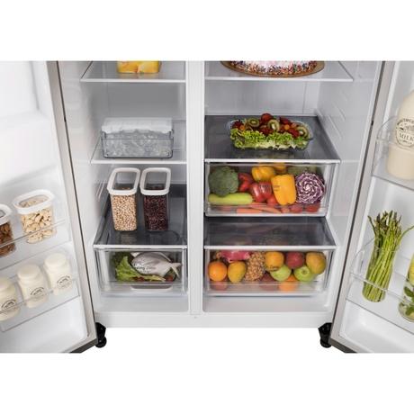 LG 650 L 3-Star Convertible Side-by-Side Refrigerator with Multi-Air Flow & Smart Diagnosis, Dazzle Steel, GL-B257JDS3-10