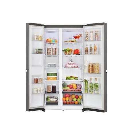 LG 650 L 3-Star Convertible Side-by-Side Refrigerator with Multi-Air Flow & Smart Diagnosis, Dazzle Steel, GL-B257JDS3-6