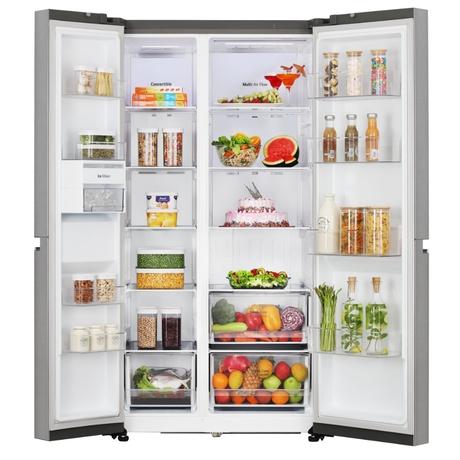 LG 650 Litre 3 Star Side By Side Refrigerator, Shiny Steel, GL-B257HPZ3-6