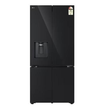 LG 605 L 2 Star Convertible French Door Refrigerator, Black Glass, GV-F25FFGHB-0