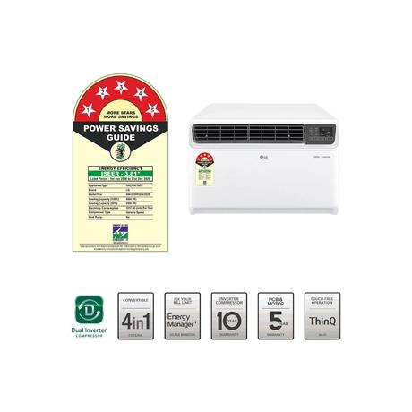 LG 1.5 Ton 5 Star Inverter Window Air Conditioner, AW-Q18WUZA, White-2
