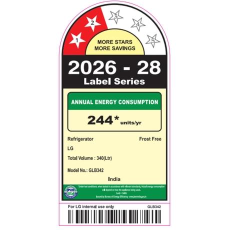 LG 340 L 2 Star Frost Free Refrigerator with Door Cooling + Wi- Fi Convertible Ai ThinQ Bottom Freezer, Black Mirror, GLB3426BEBM-1