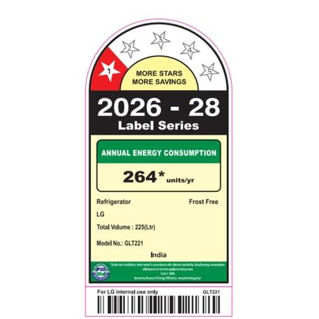 LG 225 L 1 Star, Smart Mode, Double Door Refrigerator, Shiny Steel, GLT2216WYPZ-11
