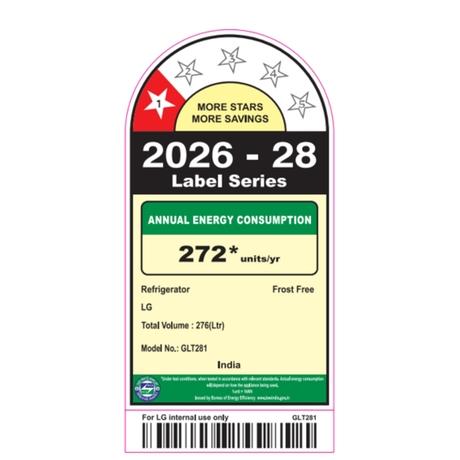 LG 276 L 1 Star Frost Free Smart Mode Double Door Refrigerator, Dazzle Steel, GLT2816WXDS-1