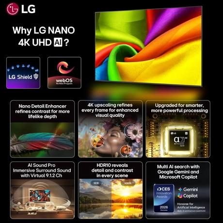 LG NU870 109.22 cm (43 inch) 4K Nanocell AI Smart TV, 43NU870-1