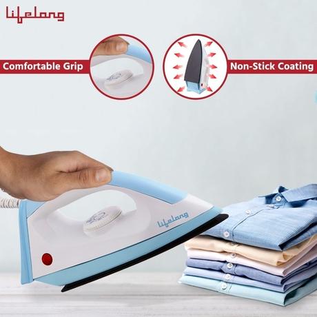 Lifelong LLDI09, 1100 Watts, Dry Iron, Temperature Control, Blue and White-2