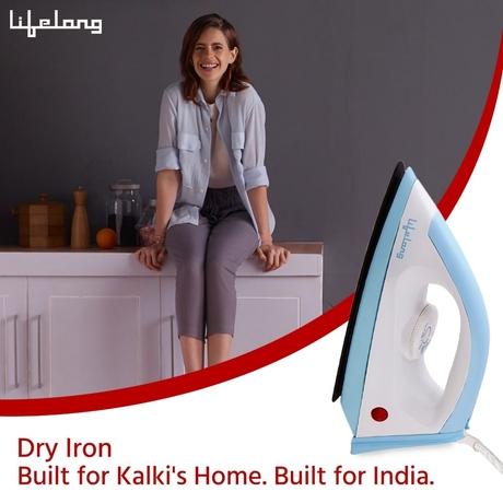 Lifelong LLDI09, 1100 Watts, Dry Iron, Temperature Control, Blue and White-5