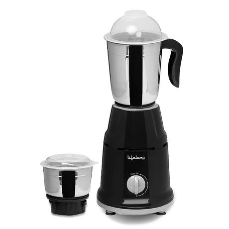 Lifelong Duos 500W 2 Jars Mixer Grinder, Overload Protection, Anti-Skid Feet,LLMG93, Black-0