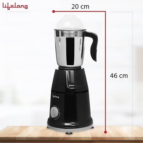 Lifelong Duos 500W 2 Jars Mixer Grinder, Overload Protection, Anti-Skid Feet,LLMG93, Black-7