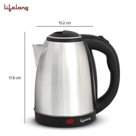 Lifelong 1.5L 1500W Stainless Steel Electric Kettle, Over-Heating Safety Protection, LLEK15, Silver-5