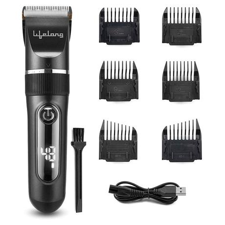Lifelong Hair & Beard Trimmer LLPCM17 With 3hr Runtime,6 Combs (3mm - 12mm) & Digital Display (Grey)-0