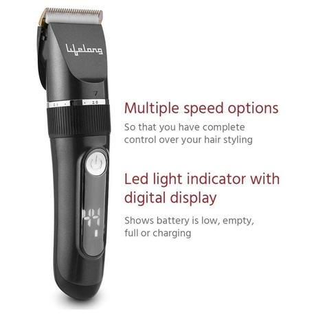 Lifelong Hair & Beard Trimmer LLPCM17 With 3hr Runtime,6 Combs (3mm - 12mm) & Digital Display (Grey)-2