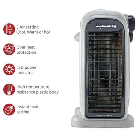 Lifelong Flare-X LLFH11 Fan-Based Room Heater with Over Heat Protection, White-3