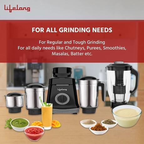 Lifelong LLMG75 750 Watt,4 Jar Mixer Grinder,Black-4