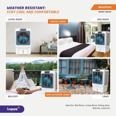 Livpure Iceblast 70 L Desert Air Cooler with 5500 CMH Air delivery, 70 Litres, White & Blue-4