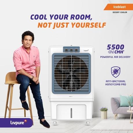 Livpure Iceblast 70 L Desert Air Cooler with 5500 CMH Air delivery, 70 Litres, White & Blue-5