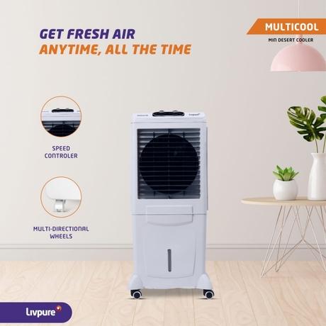 Livpure Multicool 60L Desert Air Cooler with 3000 CMH Air delivery, 60 Litres, White-3
