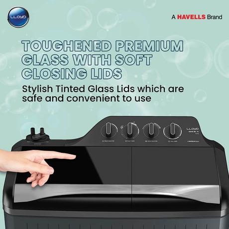 Lloyd 9 kg Semi Automatic, 5 Wash Program, Special Detergent Mix, Protective Rat Mesh, Grey, 5 Star (Elante XL GLWMS90HSGEX)-6