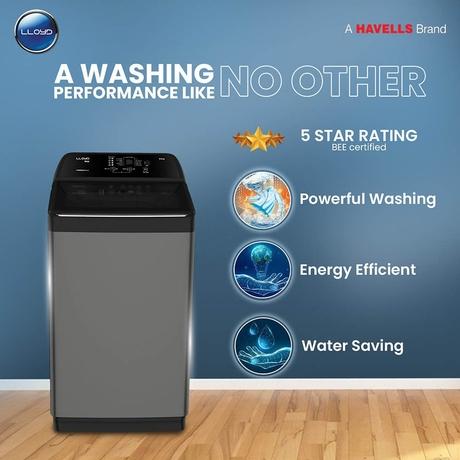 LLOYD NEO-H 8.0KG Top Load Fully Automatic Washing Machine with In built Heater, GLWMT80GMBNH-2