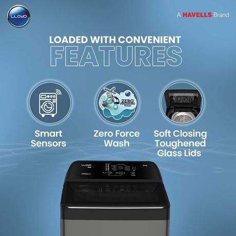 LLOYD NEO-H 8.0KG Top Load Fully Automatic Washing Machine with In built Heater, GLWMT80GMBNH-4