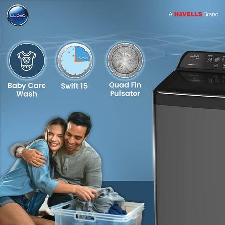 LLOYD NEO-H 8.0KG Top Load Fully Automatic Washing Machine with In built Heater, GLWMT80GMBNH-6