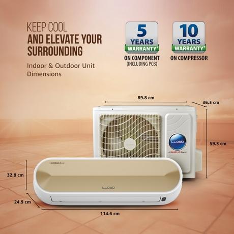 LLOYD 1.5 Ton 5 Star Stellar Wifi Inverter Split AC, GLS18V5FWSSL (6 in 1 Convertible, 4 Way Swing, Mood Lighting, Ambi Lighting, 100 percent Copper, 2024 Launch)-3