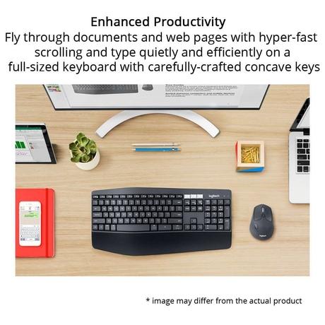 Logitech MK850 Wireless Keyboard and Mouse Combo, 2.4 GHz Wireless & Bluetooth, Curved Keyframe, 12 Programmable Keys, 3-Year Battery Life, Multi-device - PC/Mac-6