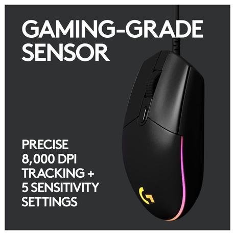 Logitech G102 Wired Optical Mouse with Customizable RGB Lighting, Black-2