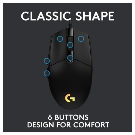Logitech G102 Wired Optical Mouse with Customizable RGB Lighting, Black-3