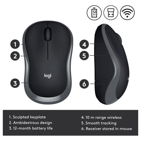Logitech M186-GR Wireless Mouse-3