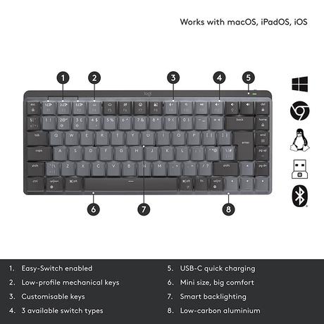 Logitech Master Series Mx Mechanical Mini Wireless Keyboard-5