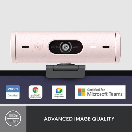 Logitech Brio 500 Full HD 1080p Webcam, Rose-1
