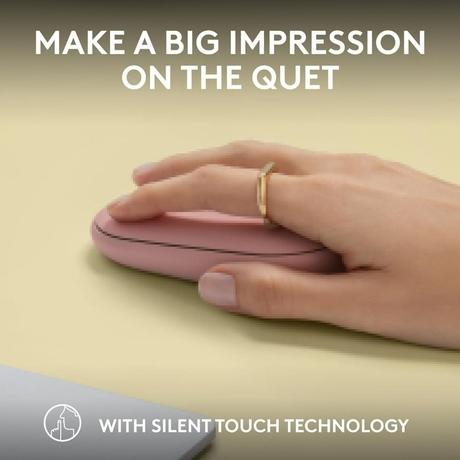 Logitech Pebble Mouse 2 M350s Slim Bluetooth Wireless Mouse, Rose-4