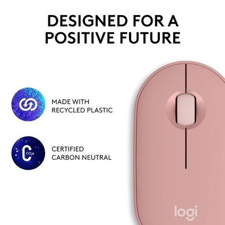 Logitech Pebble Mouse 2 M350s Slim Bluetooth Wireless Mouse, Rose-9