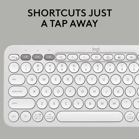 Logitech K380s Pebble Keys 2 Multi-Device Bluetooth Wireless Keyboard, White-3