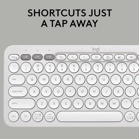 Logitech K380s Pebble Keys 2 Multi-Device Bluetooth Wireless Keyboard, White-3