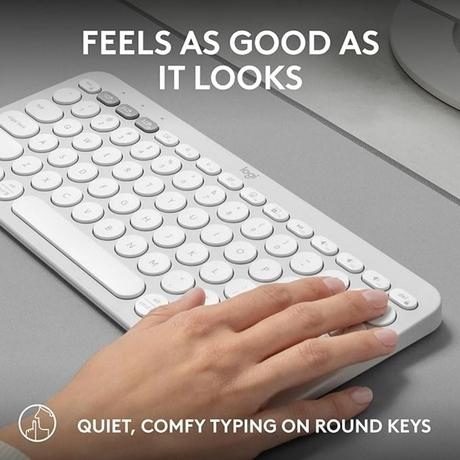 Logitech K380s Pebble Keys 2 Multi-Device Bluetooth Wireless Keyboard, White-4