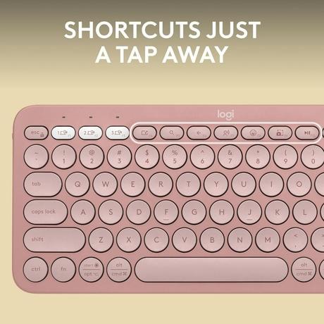 Logitech K380s Pebble Keys 2 Multi-Device Bluetooth Wireless Keyboard, Rose-4