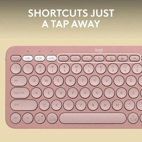 Logitech K380s Pebble Keys 2 Multi-Device Bluetooth Wireless Keyboard, Rose-4