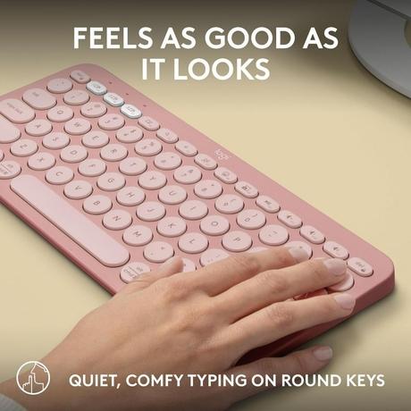 Logitech K380s Pebble Keys 2 Multi-Device Bluetooth Wireless Keyboard, Rose-5